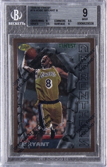 1996-97 Finest #74 Kobe Bryant Rookie Card (With Coating) - BGS MINT 9